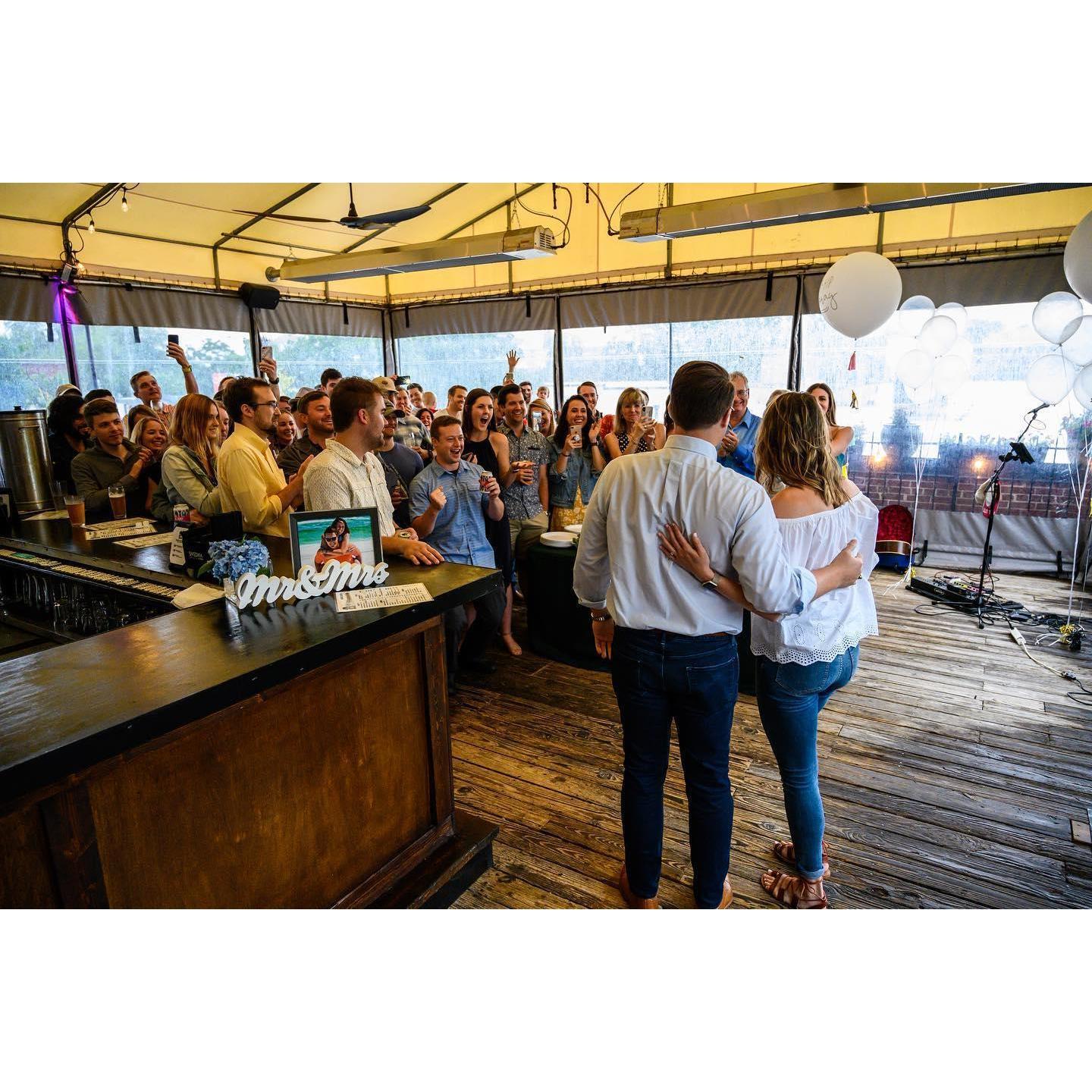 Surprise engagement celebration at Eddie's Attic!