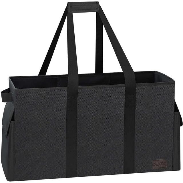 DSDCDJ Sturdy Extra Large Utility Tote Bag with 3 Pockets, Heavy Duty Tote Bag with Hard Bottom Board and All Sides Rinforced