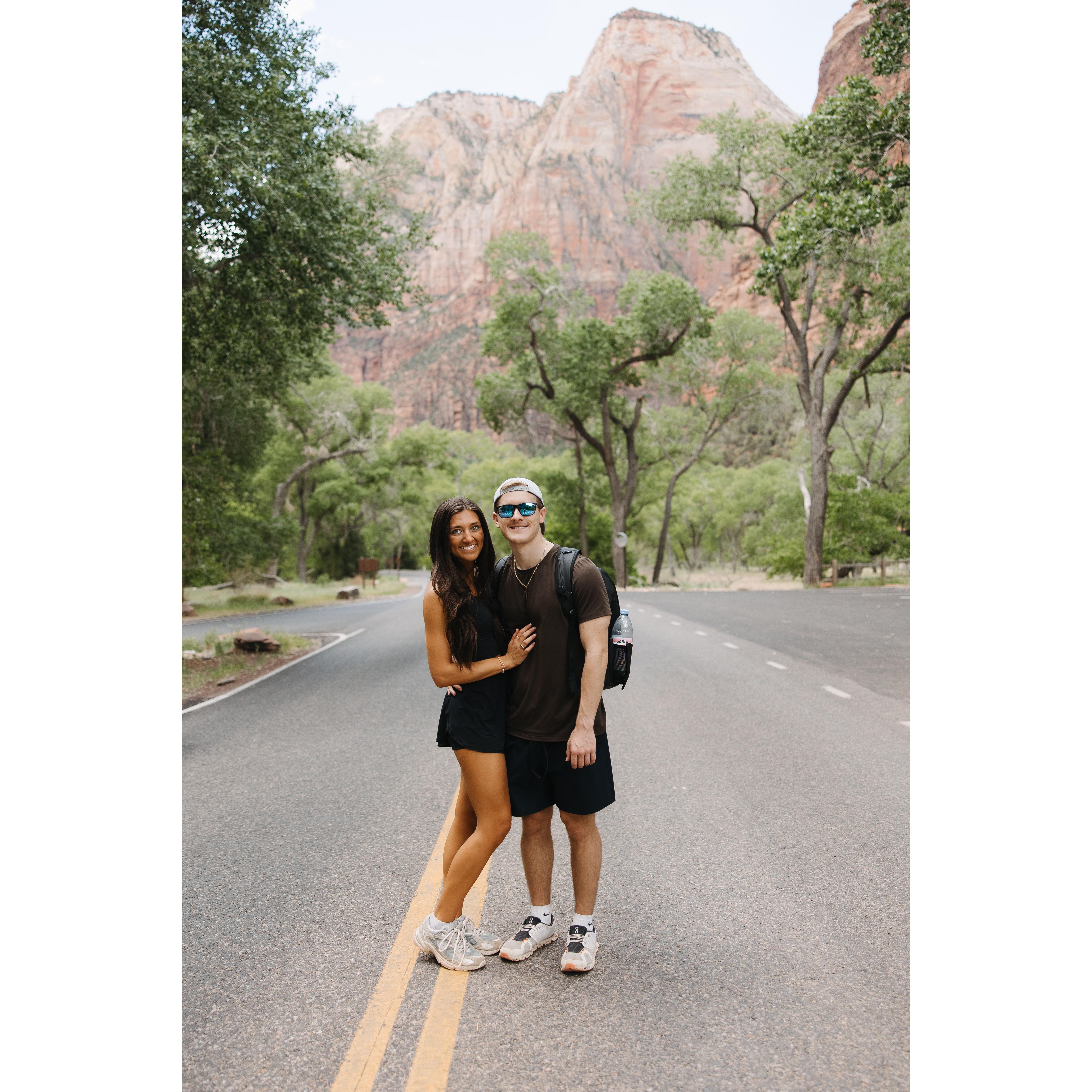 Hiking in Zion.