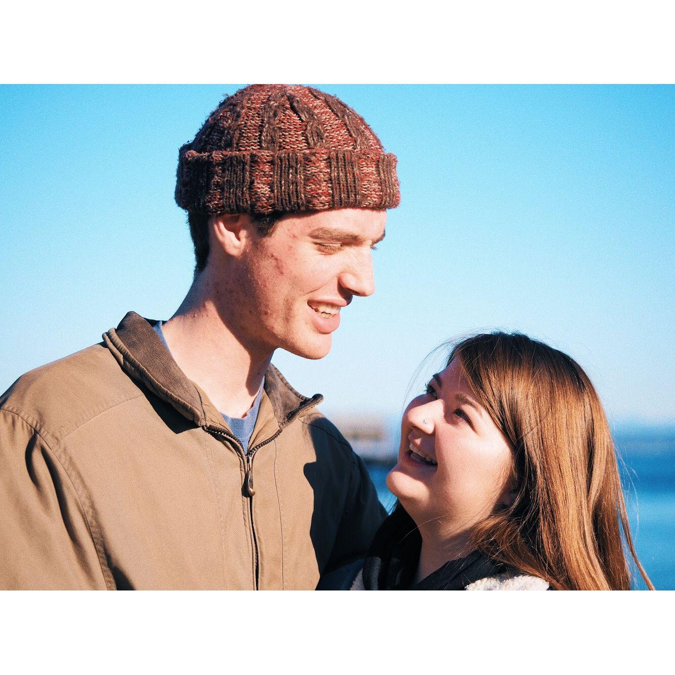 This was one of the first times we hung out! It looks like we're having a love at first sight moment but really Gabby is and Desmond is squinting because of the sun.