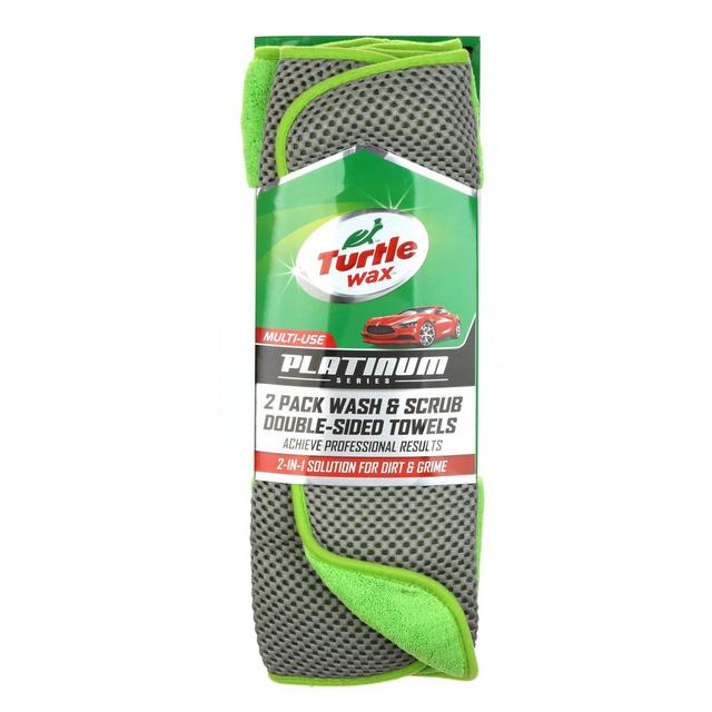 2pk 5"x16" Platinum Wash & Scrub Towels Green - Turtle Wax