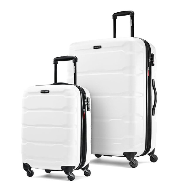 Samsonite Omni Pc Hardside Expandable Luggage with Spinner Wheels, White, 2-Piece Set (20/28)
