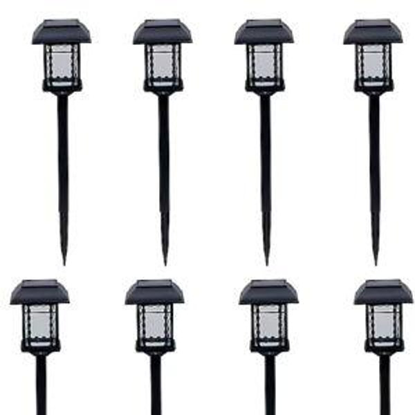 Harbor Breeze 10 -Pack 6LM solar path light 6 -Lumens 0.5 -Watt Black Solar LED Outdoor Path Light Kit ( 3000-K )