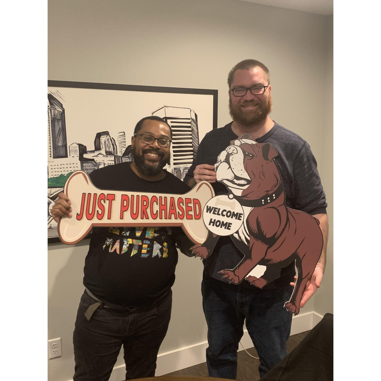 The day we closed on our first home together - winter 2021