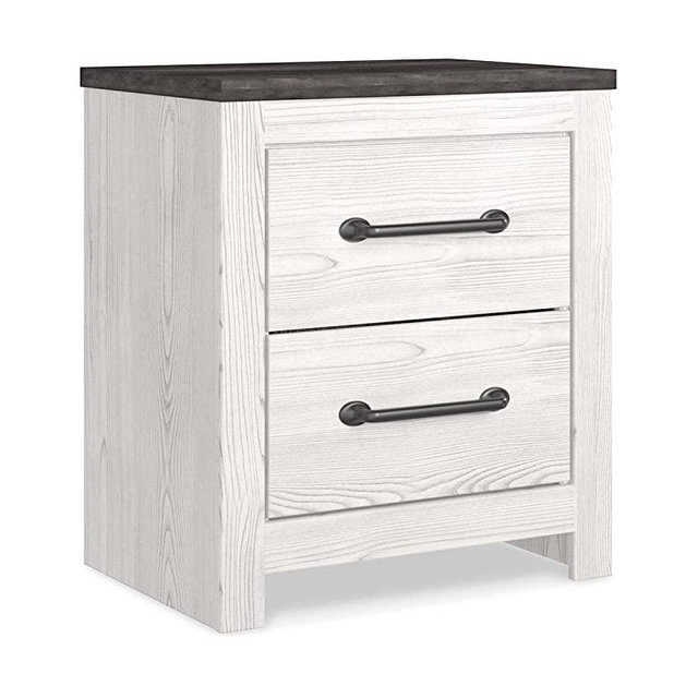Signature Design by Ashley Gerridan Coastal Two Drawer Nightstand, White/Gray
