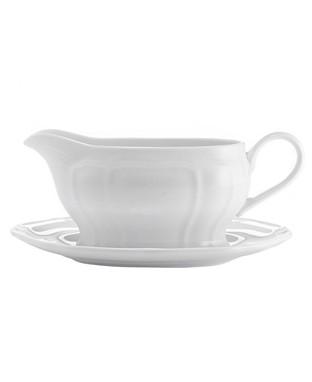 Mikasa Dinnerware, Antique White Gravy Boat With Tray
