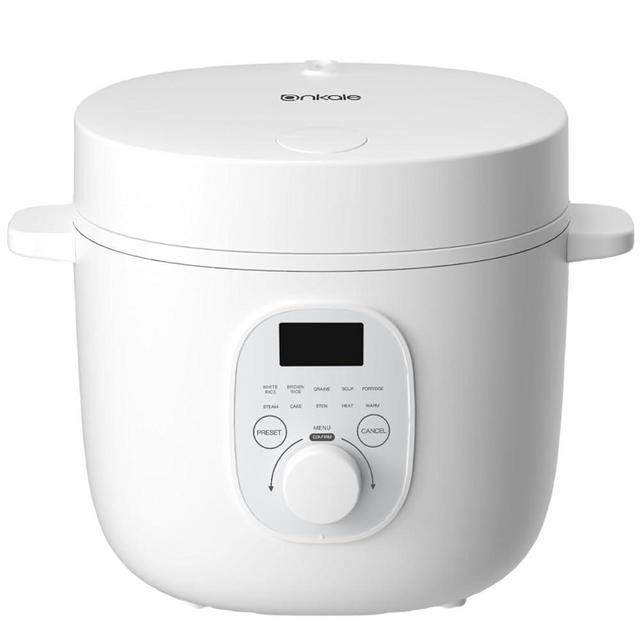 Ankale Rice Cooker 4 Cups (Uncooked), 8 Cups (Cooked) Rice Cooker Small, 8 Cooking Functions Multi Cooker, 2L Mini Rice Cooker for White/Brown Rice Oatmeal Porridge Soup Cake, 24H Delay Timer, White