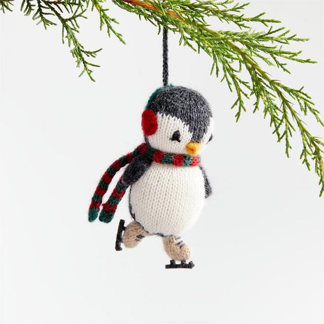 Alpaca Ice Skating Penguin Christmas Ornament