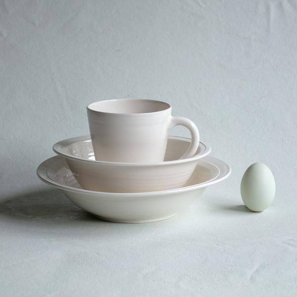 Creamware Hand Cast Salad/Soup Bowl
