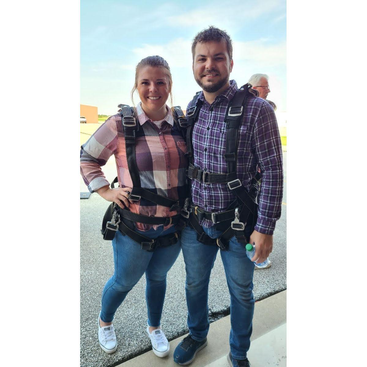 Risking our lives to go skydiving.