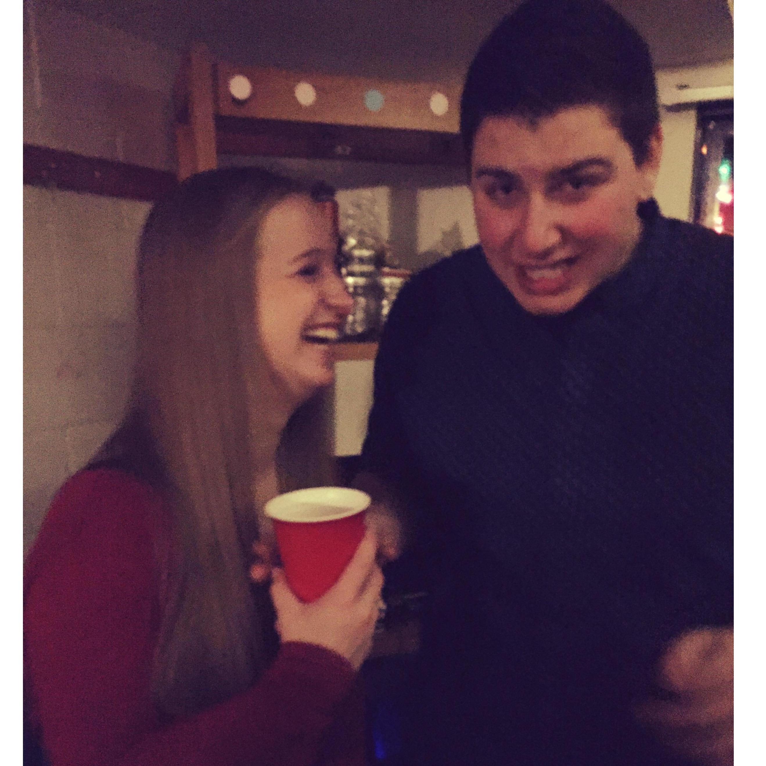 Chris has always made Margaret laugh. Don't mind the red solo cup, Mom!
