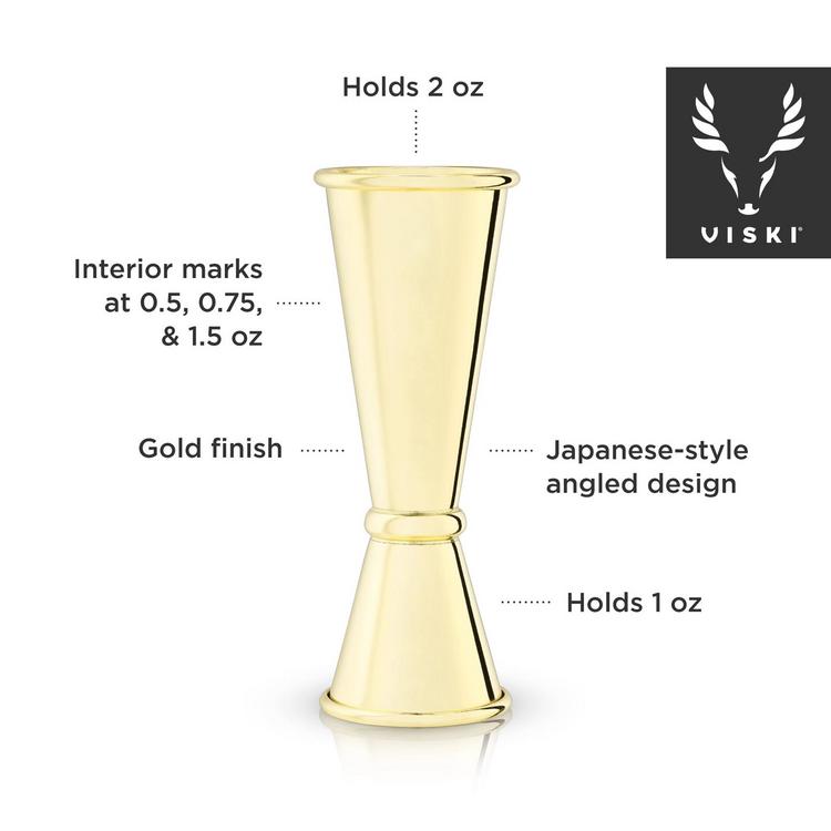 Viski Professional | Small Japanese Style Makoto Jigger | 1/2 oz + 3/4 oz