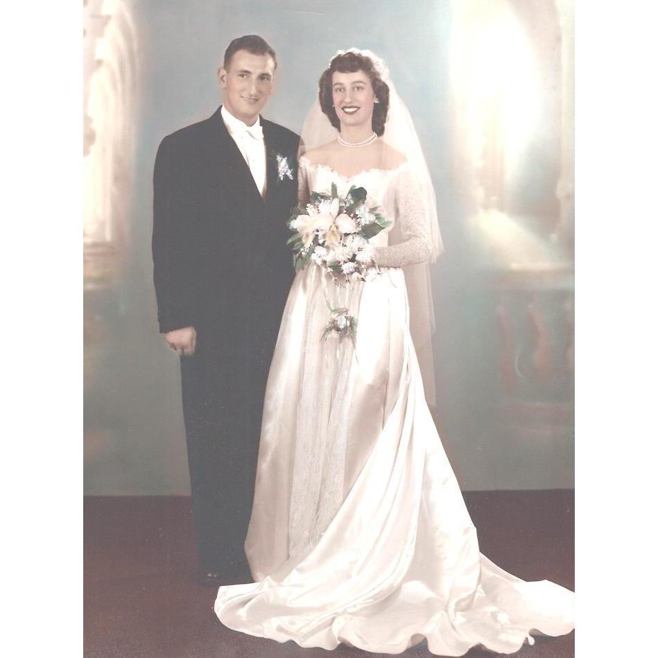 Jill's grandparents on her dad's side on their wedding day. Will be attending in spirit.