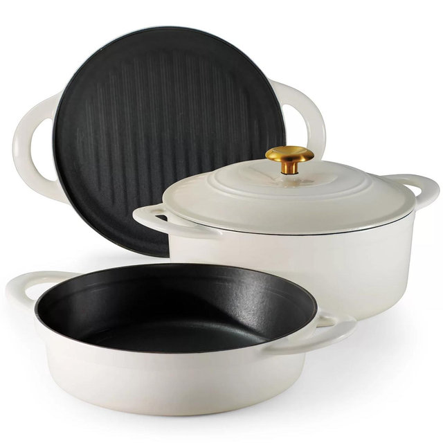Tramontina 4-Piece Stackable Enamel Cast Iron Cookware Set (Choose Color) - Sam's Club
