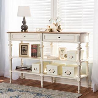 2 Shelf French Provincial Console Table