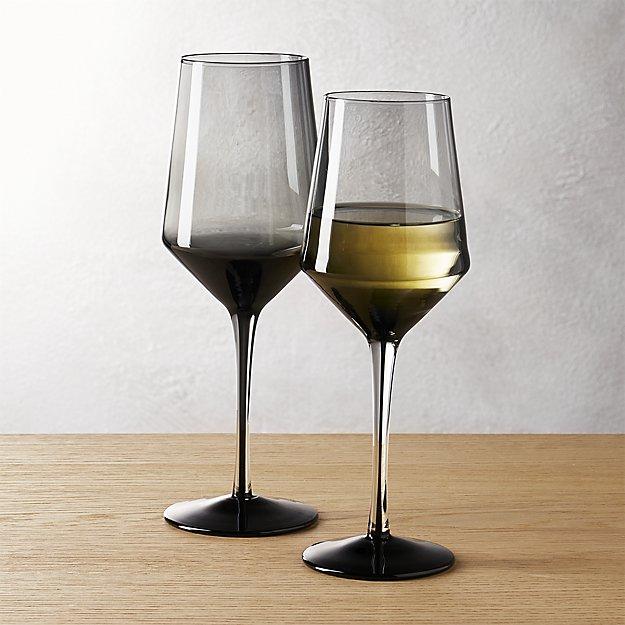 Cb2 - ghost smoke grey white wine glass