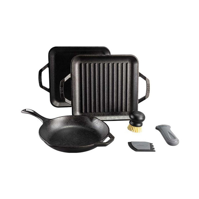 Lodge Cast Iron Chef Collection 12" Gourmet Cookware Set