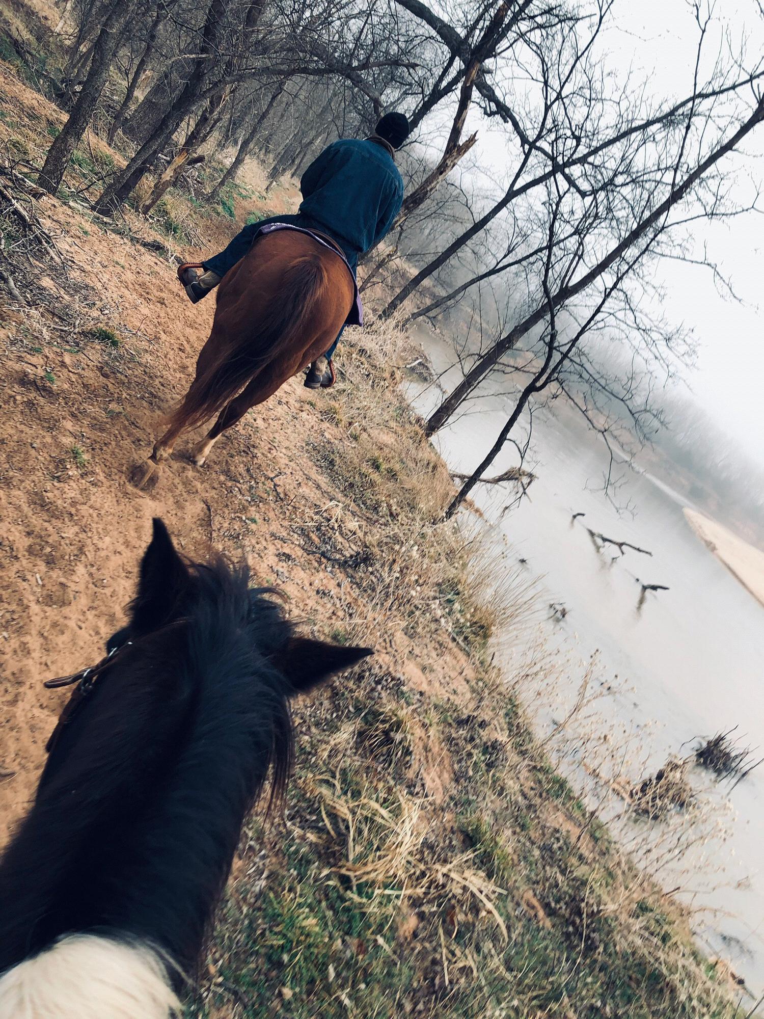 Horseback riding with family in Oklahoma