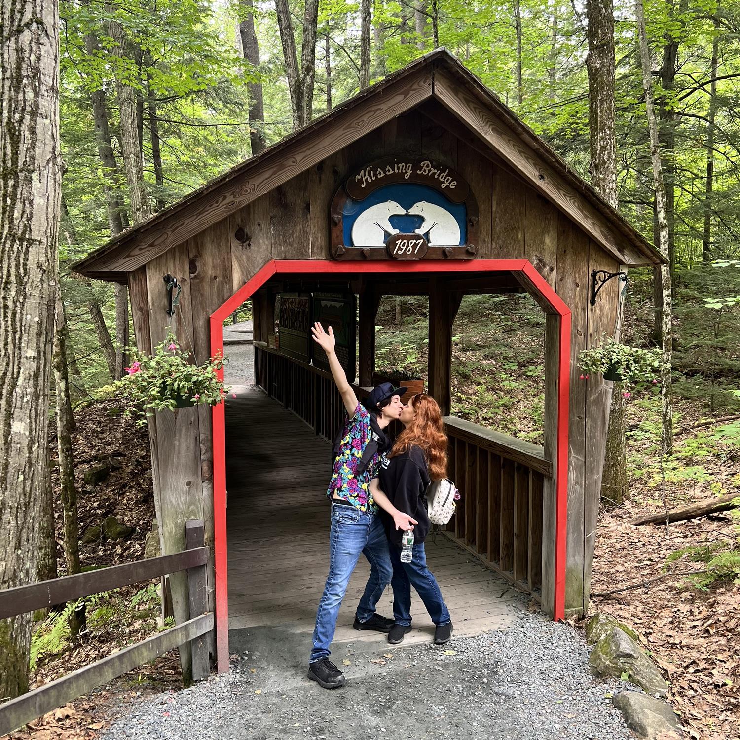 Kissing Bridge In New Hampshire.
