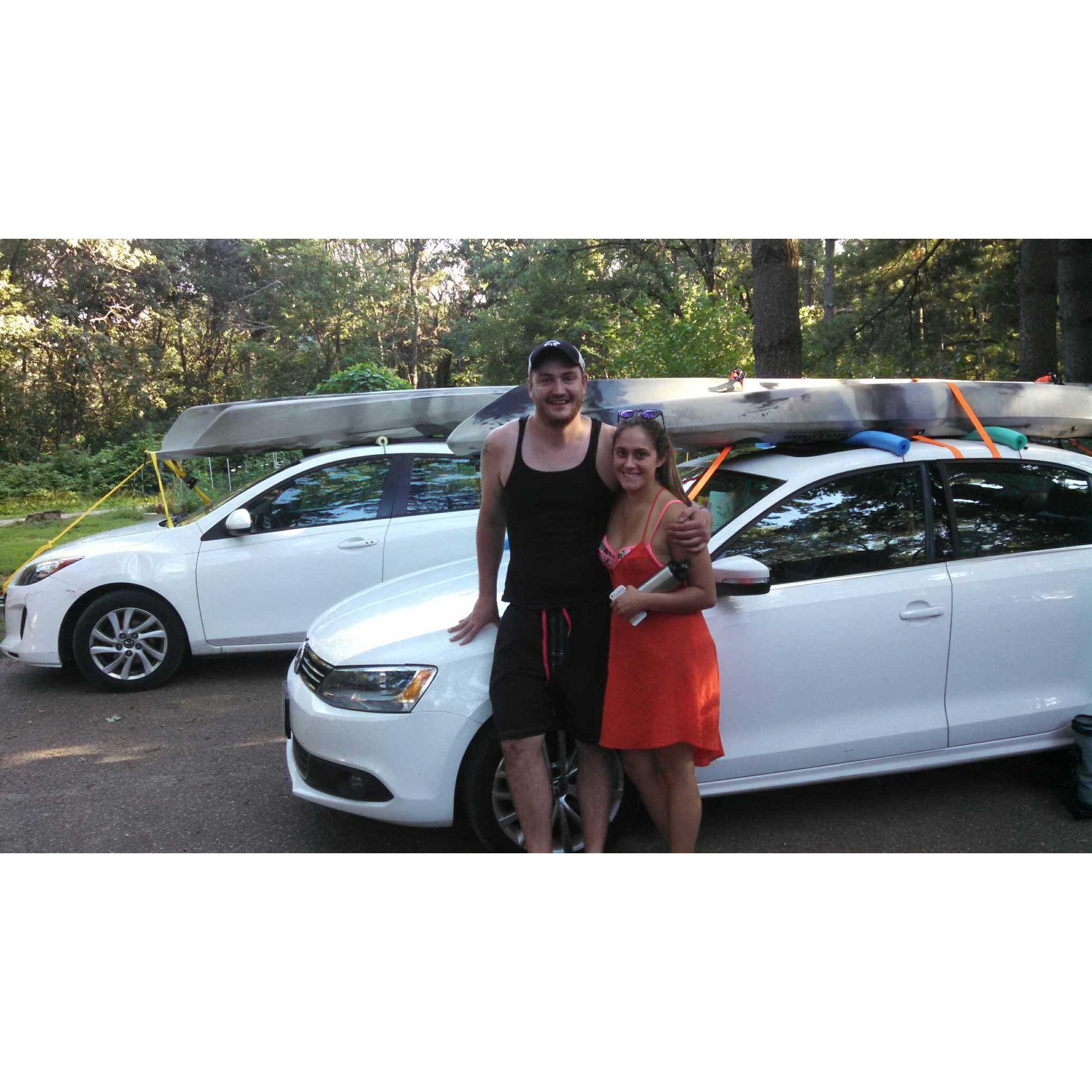 Our first Kayaks! Featuring the Jetta and the Mazda in its prime.... RIP
