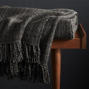 Styles Ebony Fringe Throw Blanket