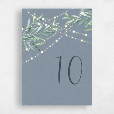 Slate, Blue Wedding Table Number - Saranac