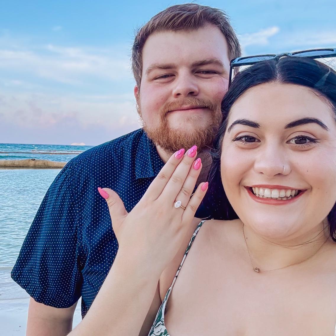 We got engaged on the beach in Playa del Carmen!