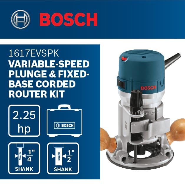 12 Amp 2-1/4 in. Corded Peak Variable Speed Plunge and Fixed Base Router Kit with Hard Case