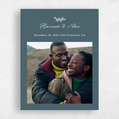 Deep Blue Spruce Wedding Save the Date - Leda Photo