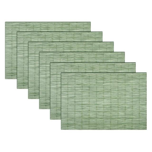 PIGCHCY Countryside Placemats Set of 6 Woven Heat-Resistant Placemats Washable Easy to Clean Table Mats for Dining Room and Decor (Pear Green)