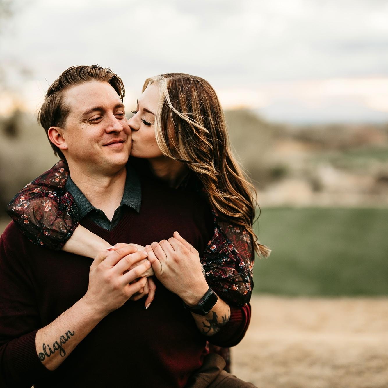 Kisses from his future Mrs!