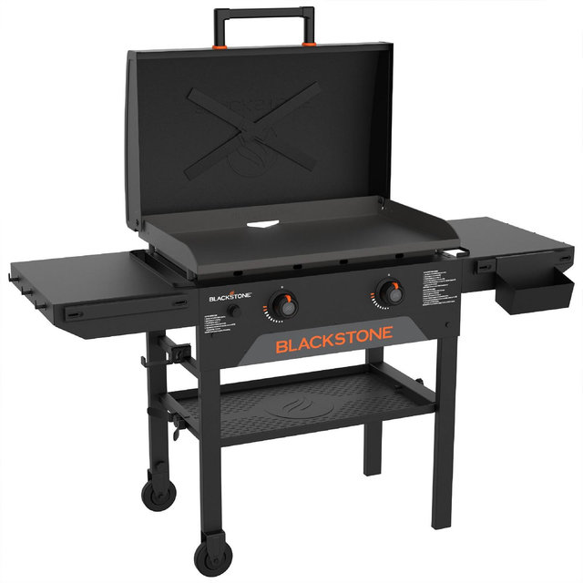 Blackstone Original 28" Griddle, Outdoor Grill with Hood, Side Shelves & Wheels