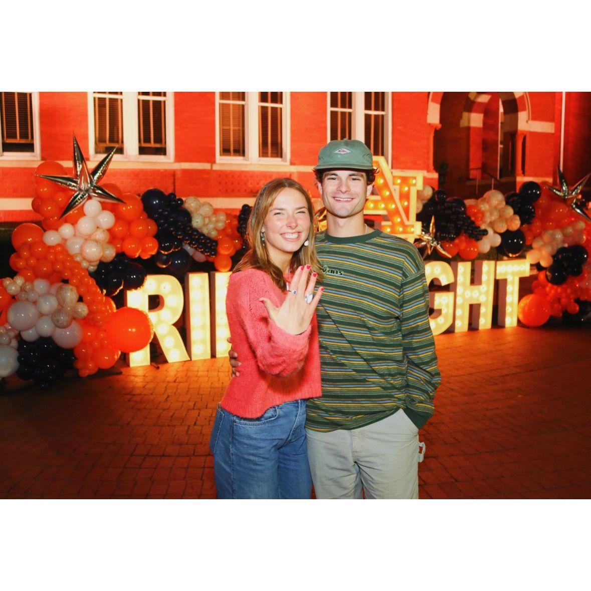 When I got my Auburn ring and eveyone thought we were engaged! It was fun to take a picture like this because we were looking forward to the Spring!