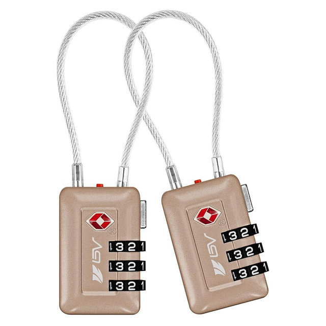 TSA Accepted Luggage Travel Lock, Set-Your-Own Combination Lock for School Gym Locker, Luggage Suitcase Baggage Locks, Filing Cabinets, Toolbox, Case (Titanium, 2 Pack)