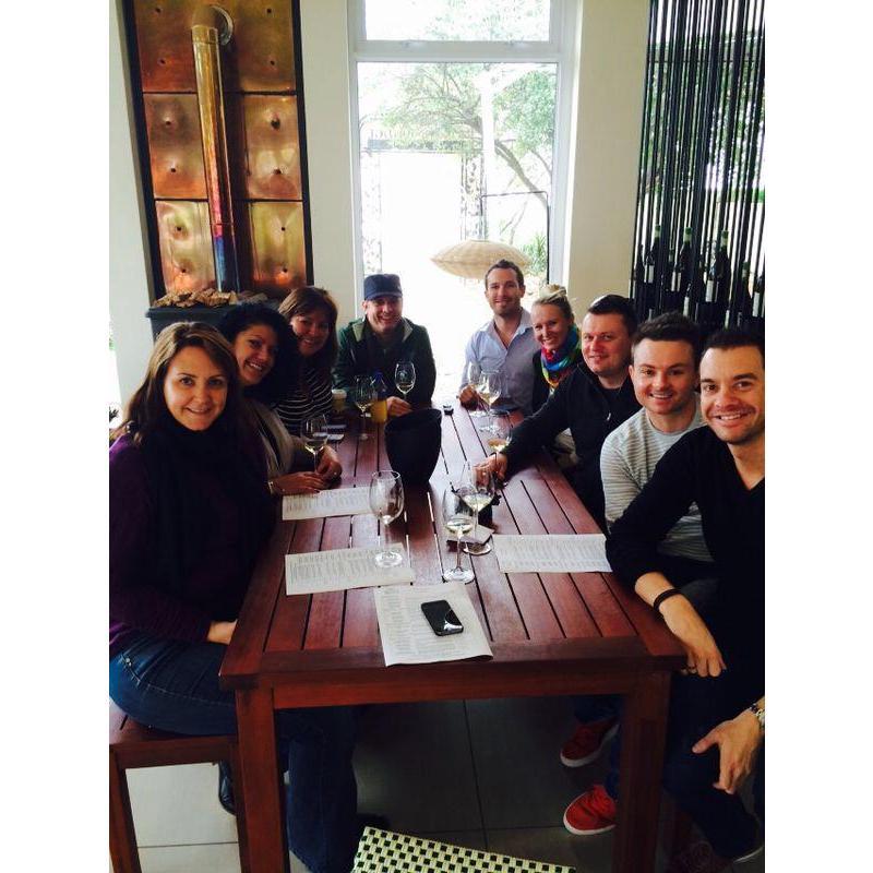 Wine tasting with the Melrose Place crew, Franschoek, South Africa