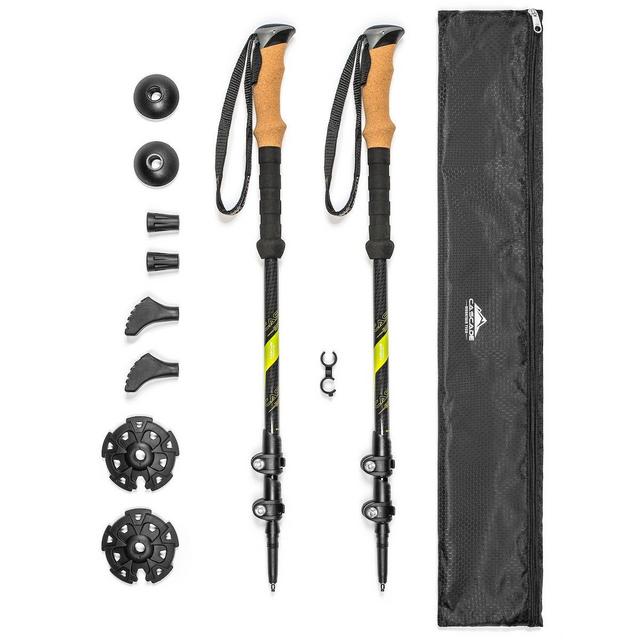Cascade Mountain Tech Trekking Poles - Carbon Fiber Walking or Hiking Sticks with Quick Adjustable Locks