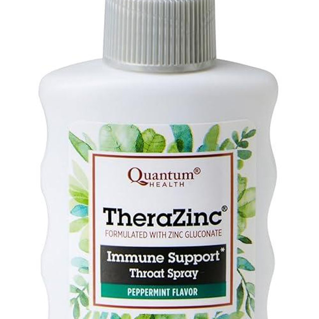 Quantum Health TheraZinc Oral Spray, Made with Zinc Gluconate for Immune Support and Throat Relief in a Soothing Spray, 2 Oz.