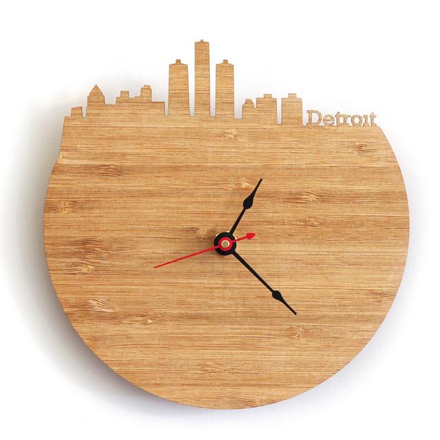 Detroit Skyline Clock