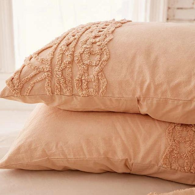 Chloe Tufted Medallion Sham Set - Rose