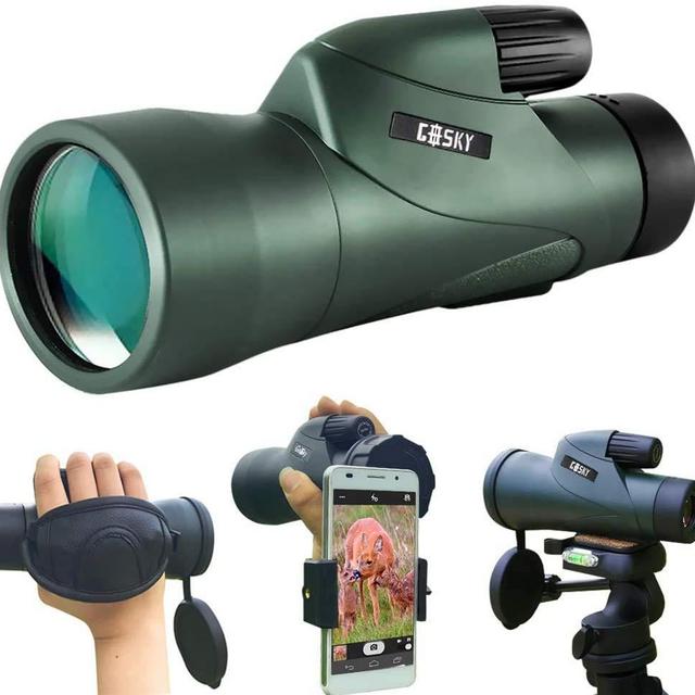 Gosky 12x55 High Definition Monocular Telescope and Quick Phone Holder-2020 Waterproof Monocular -BAK4 Prism for Wildlife Bird Watching Hunting Camping Travel Secenery