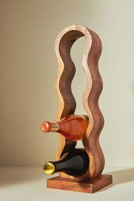 Wavy Wood Wine Rack