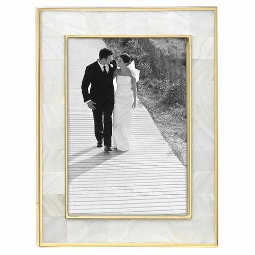 Reed and Barton Mother Pearl Gold Picture Frame 5 x 7 Inch