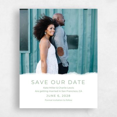 Mint, Green Wedding Save the Date - Waterfront Portrait