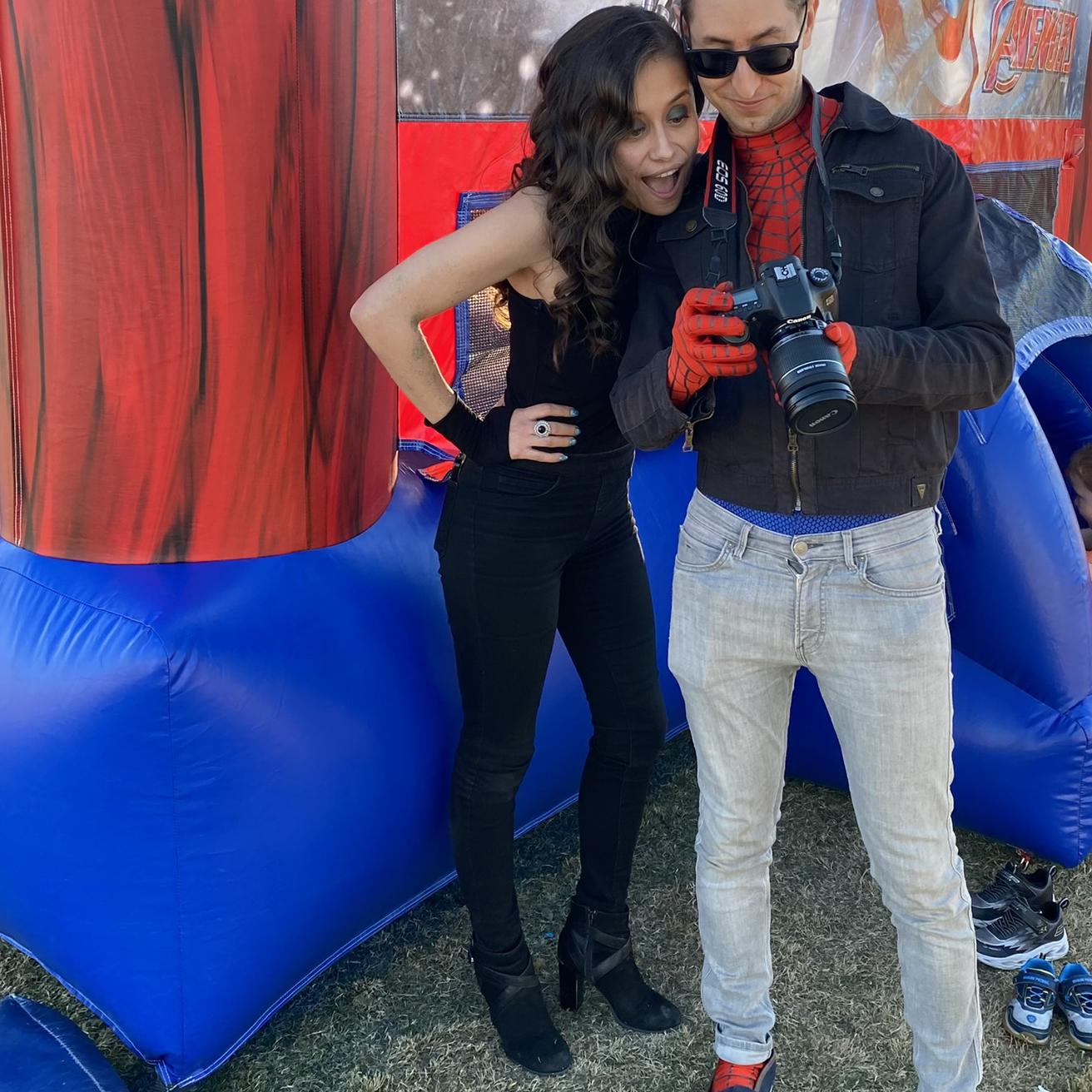 We’ve worn lots of cool costumes together! I think we make a great Peter Parker and “Gamora” 😅♥️💙🖤💚