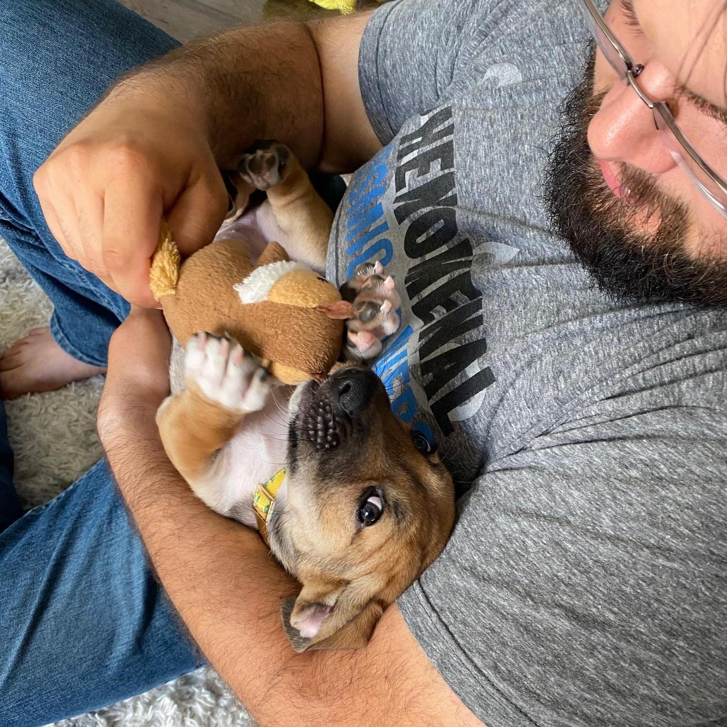 Jacob makes a great dog dad!