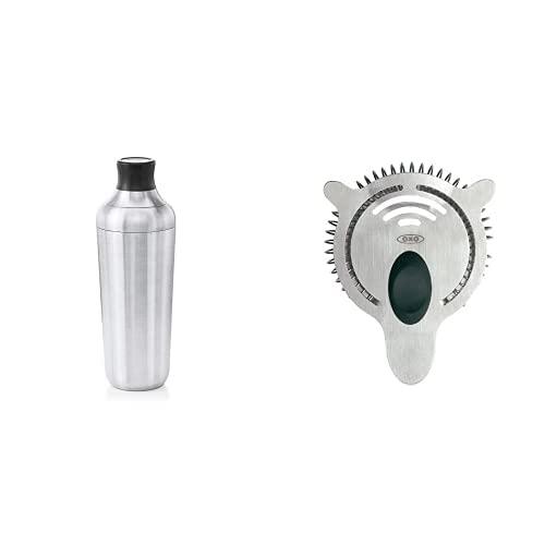 OXO SteeL Cocktail Shaker, 24 oz & SteeL Cocktail Strainer