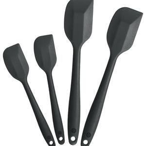 StarPack Home - StarPack Premium Silicone Spatula Set of 4 with Hygienic Solid Coating - Bonus 101 Cooking Tips (Gray-Black)