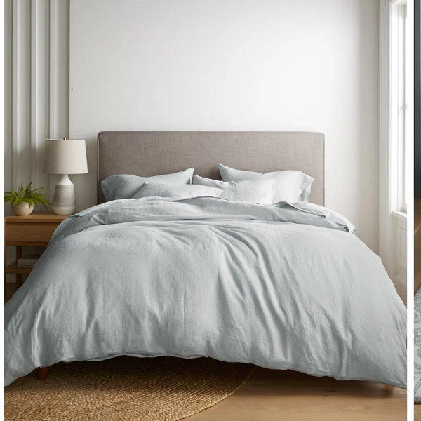European Linen Duvet Cover in Mist size FULL