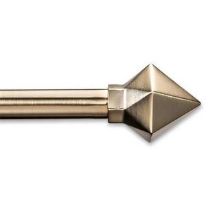 Faceted Pyramid Drapery Cafe Rod Ball Soft Brass (48"x84") - Room Essentials™