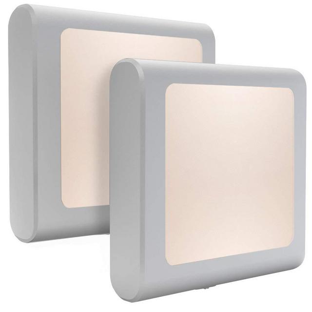 MAZ-TEK Plug-In Led Night Light with Auto Dusk to Dawn Sensor,Adjustable brightness Warm White lights for Hallway,Bedroom, kids Room, Kitchen, Stairway, 2 Pack